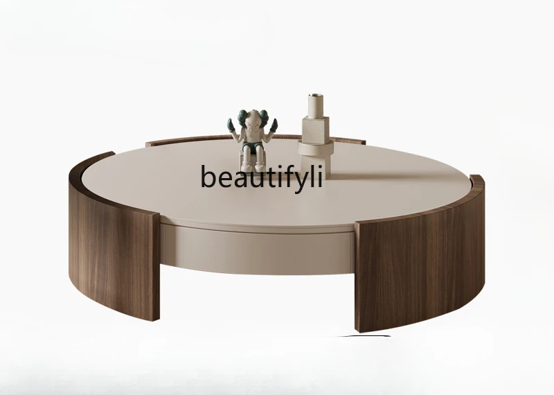 Italian Minimalist round Stone Plate Coffee Table Living Room Home New Designer High Sense Walnut Tea Table
Italian Minimalist round Stone Plate Coffee Table Living Room Home New Designer High Sense Walnut Tea Table