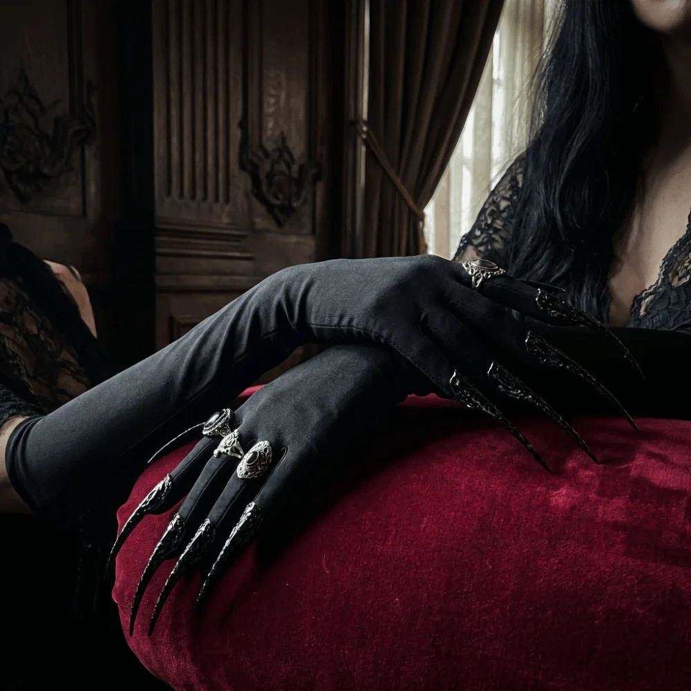 Gothic Long Nails Gloves Black Stretch Elastic Halloween Witch Gloves Polyester Black Detachable Claw Nails Gloves Haunted House
Gothic Long Nails Gloves Black Stretch Elastic Halloween Witch Gloves Polyester Black Detachable Claw Nails Gloves Haunted House