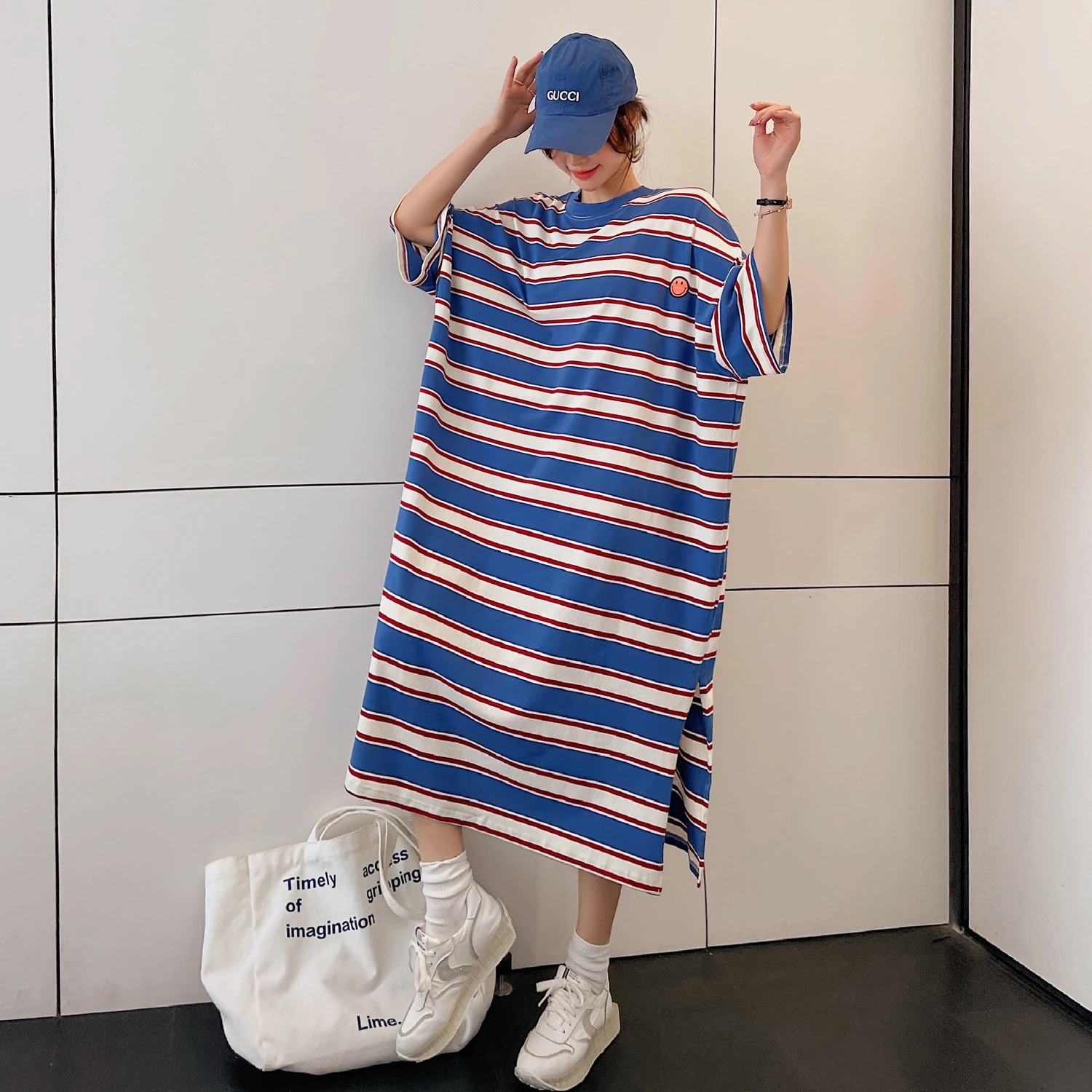 plus Size Women's Loose Long Dress Striped Short Sleeve round Neck A-Line Summer Casual Comfortable Big Size Gown
plus Size Women's Loose Long Dress Striped Short Sleeve round Neck A-Line Summer Casual Comfortable Big Size Gown