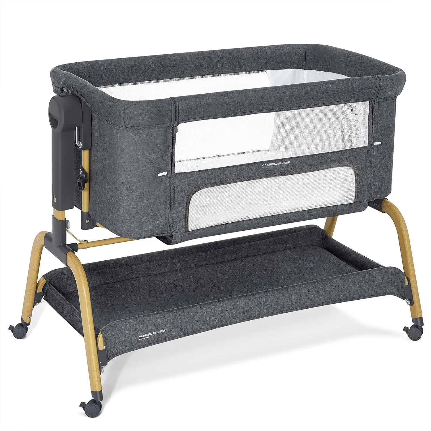 3 in 1 Baby Bassinet, Rocking Bassinets Bedside Sleeper with Comfy Mattress and Wheels, 6 Height Adjustable Easy Folding
3 in 1 Baby Bassinet, Rocking Bassinets Bedside Sleeper with Comfy Mattress and Wheels, 6 Height Adjustable Easy Folding