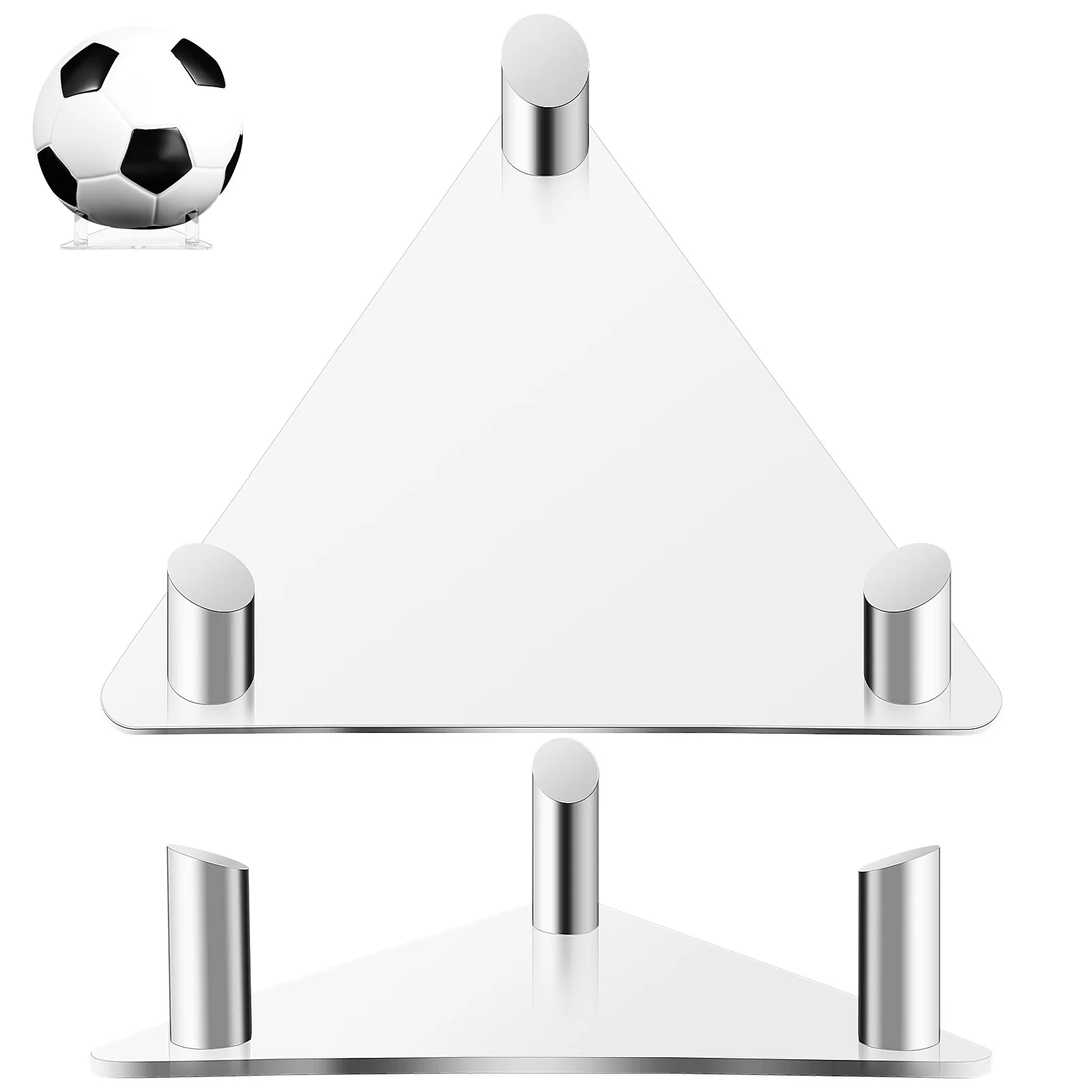 2 Pcs Football Bracket Soccer Ball Stand Basketball Holder Clear Acrylic Triangular Design Storage Rack For Balls Decorations
2 Pcs Football Bracket Soccer Ball Stand Basketball Holder Clear Acrylic Triangular Design Storage Rack For Balls Decorations