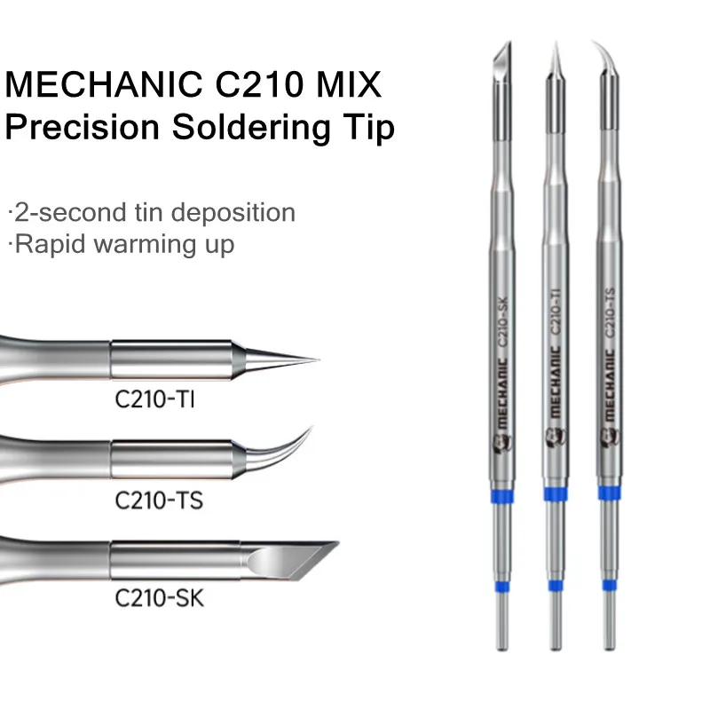 MECHANIC C210 MIX 3in1 Быстрый нагрев Паяльное жало TI/TS/SK для мобильного телефона SMD PCB Сварочный ремонт Нагревательная головка
MECHANIC C210 MIX 3in1 Быстрый нагрев Паяльное жало TI/TS/SK для мобильного телефона SMD PCB Сварочный ремонт Нагревательная головка