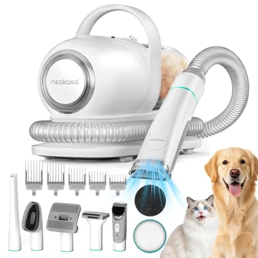 Pro Dog Grooming Vacuum Kit, 6-in-1 Pet Hair Grooming with Clippers and Vacuum, 9000Pa Suction, Low Noise, 1L Dust Cup for Home
Pro Dog Grooming Vacuum Kit, 6-in-1 Pet Hair Grooming with Clippers and Vacuum, 9000Pa Suction, Low Noise, 1L Dust Cup for Home