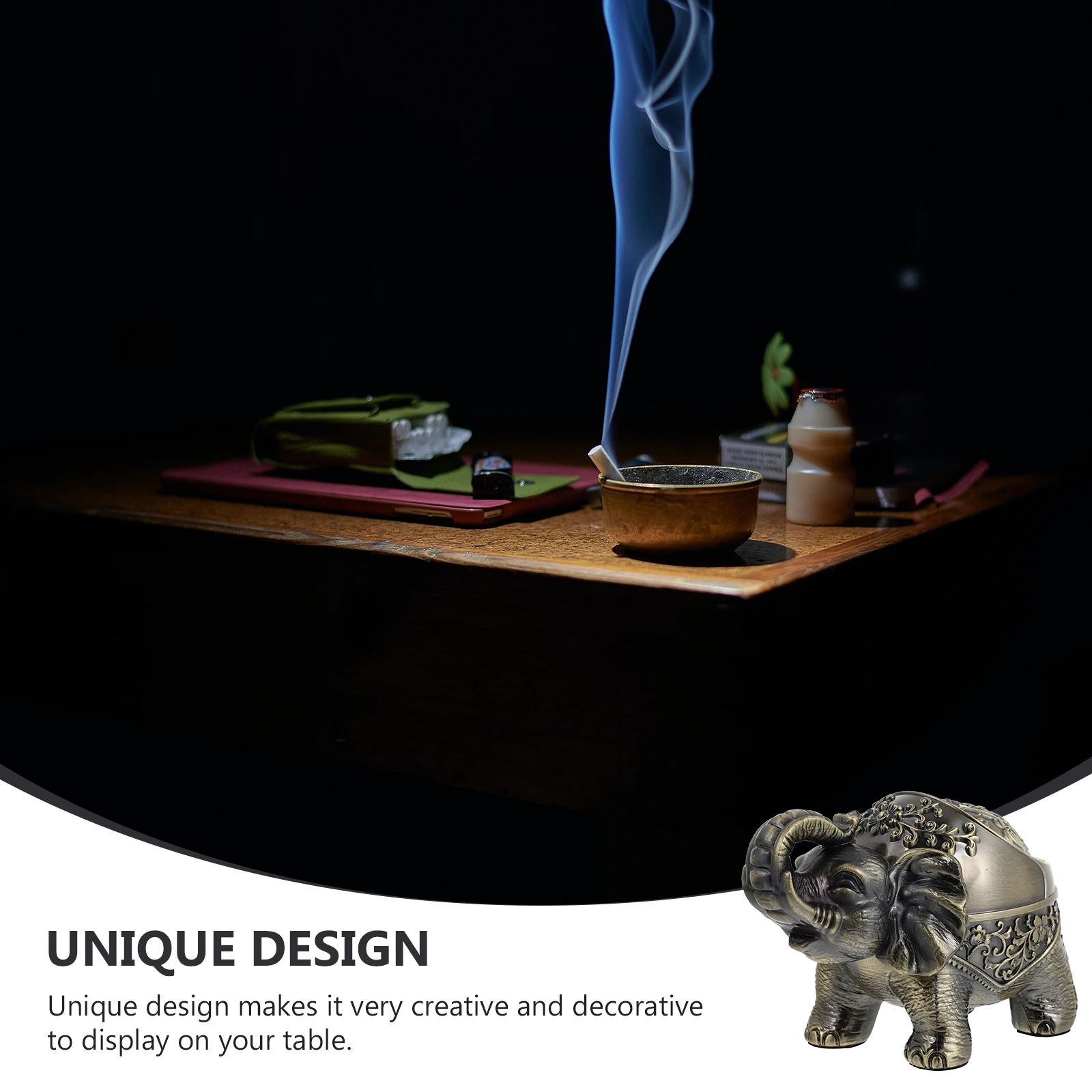Elephant Ashtray Zinc Alloy Retro Cigarette Holder Soot Container Animal Design Safe Windproof Home Office Display Gift
Elephant Ashtray Zinc Alloy Retro Cigarette Holder Soot Container Animal Design Safe Windproof Home Office Display Gift