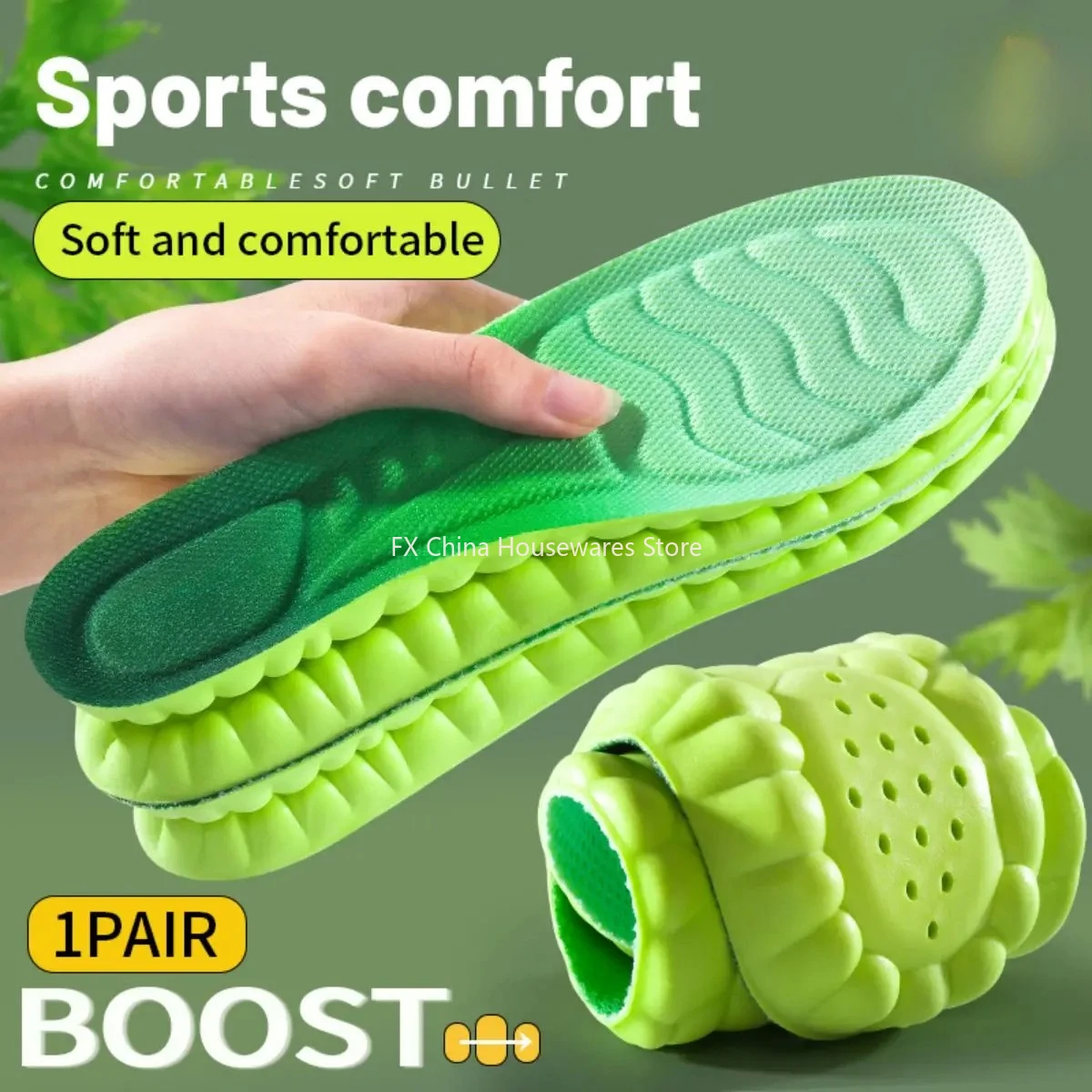 1Pair Sport Insoles PU High Stretch Shock Resistant Insoles - Antibacterial, Anti-Odor, Breathable, for Sports & Daily Use
1Pair Sport Insoles PU High Stretch Shock Resistant Insoles - Antibacterial, Anti-Odor, Breathable, for Sports & Daily Use