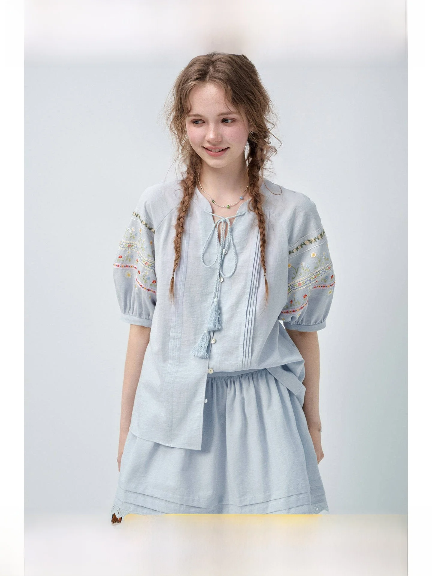 Rui plus Size Embroidered Short Skirt Set Loose Slimming Short Sleeve A-Line Summer Versatile for Plump Women Top Bottoms
Rui plus Size Embroidered Short Skirt Set Loose Slimming Short Sleeve A-Line Summer Versatile for Plump Women Top Bottoms