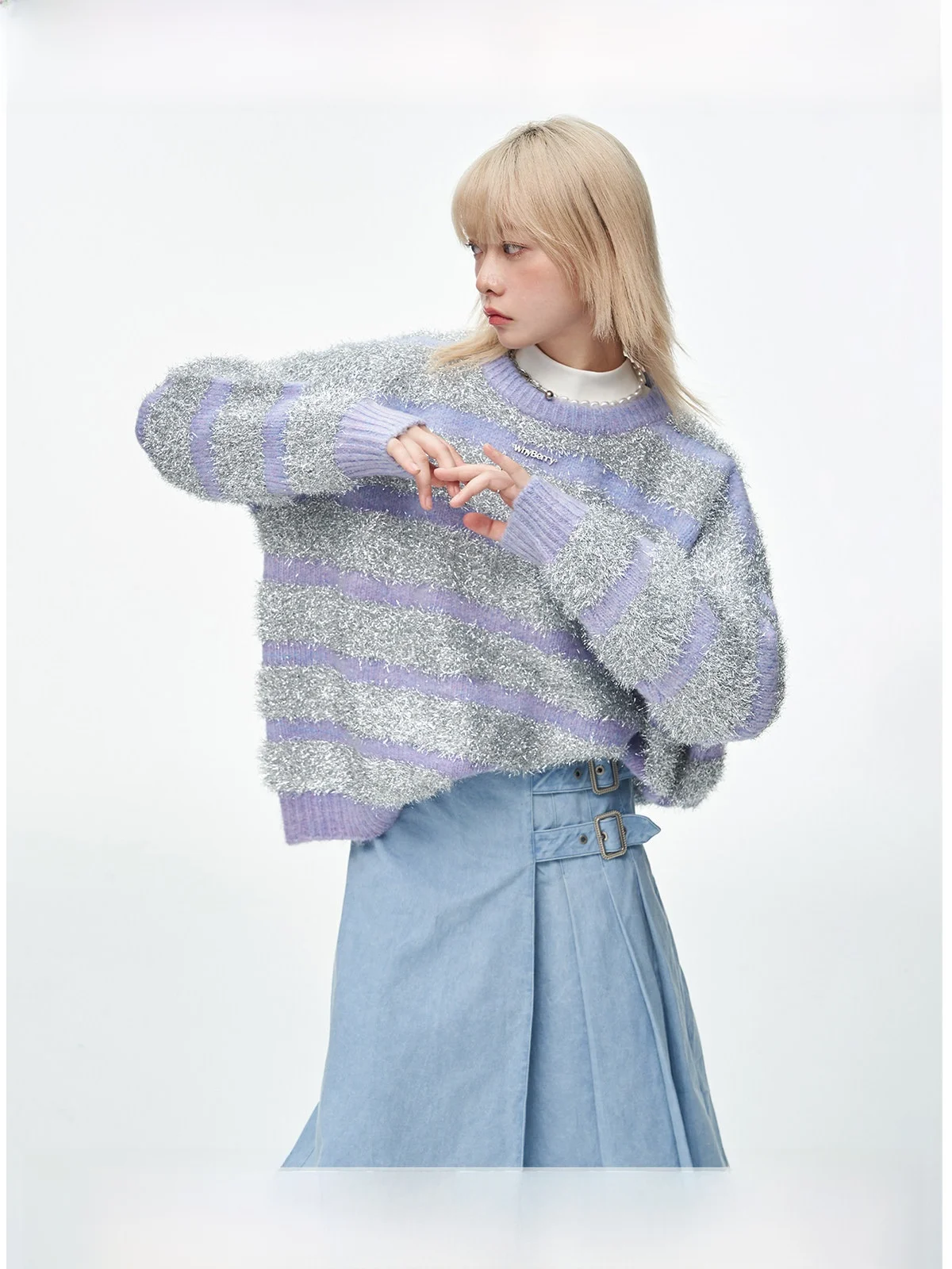 WhyBerry Autumn Loose Fit Purple Striped Glass Silk Sweater Ele Street Sle Long Sve round Ne Pullover for You...
WhyBerry Autumn Loose Fit Purple Striped Glass Silk Sweater Ele Street Sle Long Sve round Ne Pullover for You...