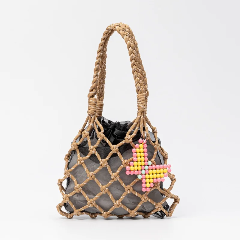 Casual Travel Handbag Bow Design Handmade Woven Bag Nylon Rope Mesh Hollowed out Fishing Net Bag for Women
Casual Travel Handbag Bow Design Handmade Woven Bag Nylon Rope Mesh Hollowed out Fishing Net Bag for Women