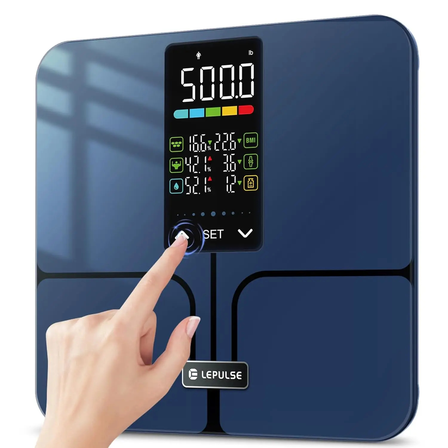 Smart Bathroom Scale with Large Backlit Display, 500lb Capacity, No App Needed for Body Fat and Muscle Analysis
Smart Bathroom Scale with Large Backlit Display, 500lb Capacity, No App Needed for Body Fat and Muscle Analysis