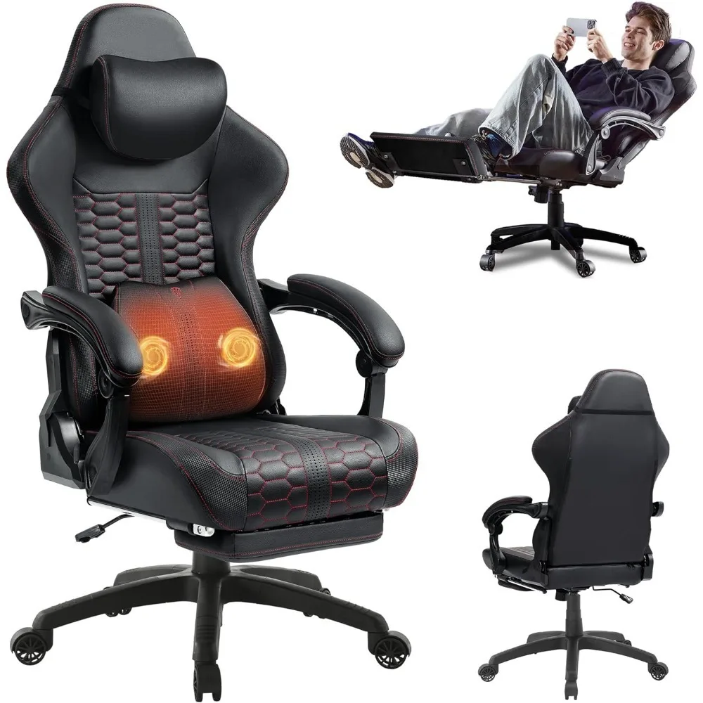 Gaming Chair Big and Tall with Dual-Point Massage Lumbar Support, Video Game Chairs for Adults with Footrest, Ergonomic C
Gaming Chair Big and Tall with Dual-Point Massage Lumbar Support, Video Game Chairs for Adults with Footrest, Ergonomic C