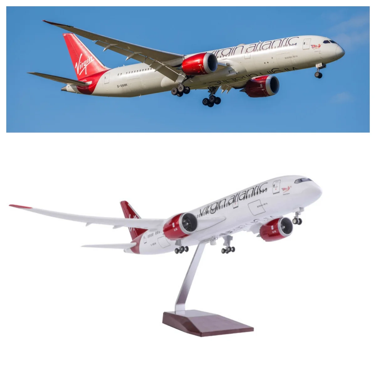 47CM Virgin Atlantic Airline 787 Plane Model 1/130 Scale Replica Plane Resin w Landing Gear Wheels Light(Touch or Sound Control)
47CM Virgin Atlantic Airline 787 Plane Model 1/130 Scale Replica Plane Resin w Landing Gear Wheels Light(Touch or Sound Control)