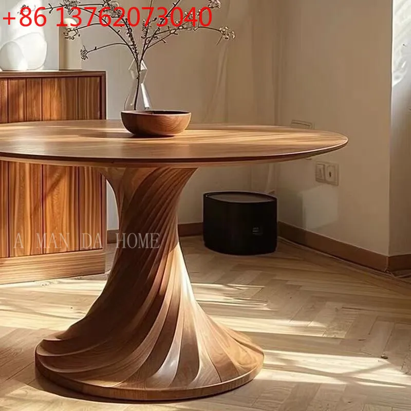 Средневековый круглый обеденный стол из цельного дерева, креативный круглый стол для маленькой квартиры, простой художественный стол
Средневековый круглый обеденный стол из цельного дерева, креативный круглый стол для маленькой квартиры, простой художественный стол