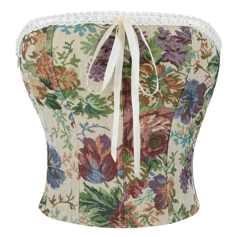 Женский корсетный топ без рукавов, бюстье, жилет, укороченные топы с открытыми плечами, сексуальный винтажный топ с открытой спиной и цветочным принтом, готическая мода
Женский корсетный топ без рукавов, бюстье, жилет, укороченные топы с открытыми плечами, сексуальный винтажный топ с открытой спиной и цветочным принтом, готическая мода
