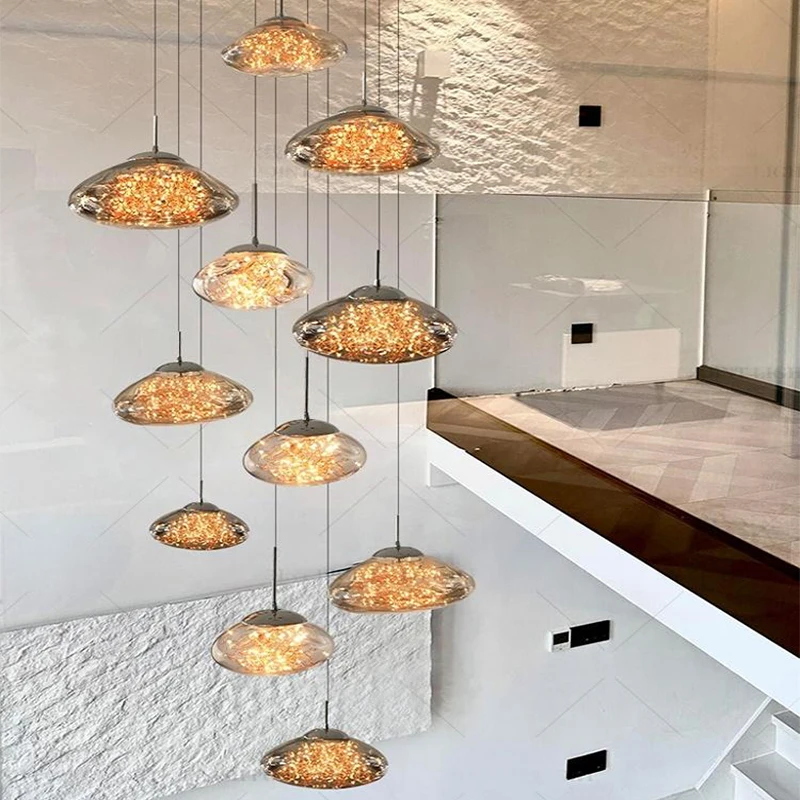 Modern luxury high-rise building decoration LED lights, staircase pendant lights, living room pendant lights, indoor lighting
Modern luxury high-rise building decoration LED lights, staircase pendant lights, living room pendant lights, indoor lighting