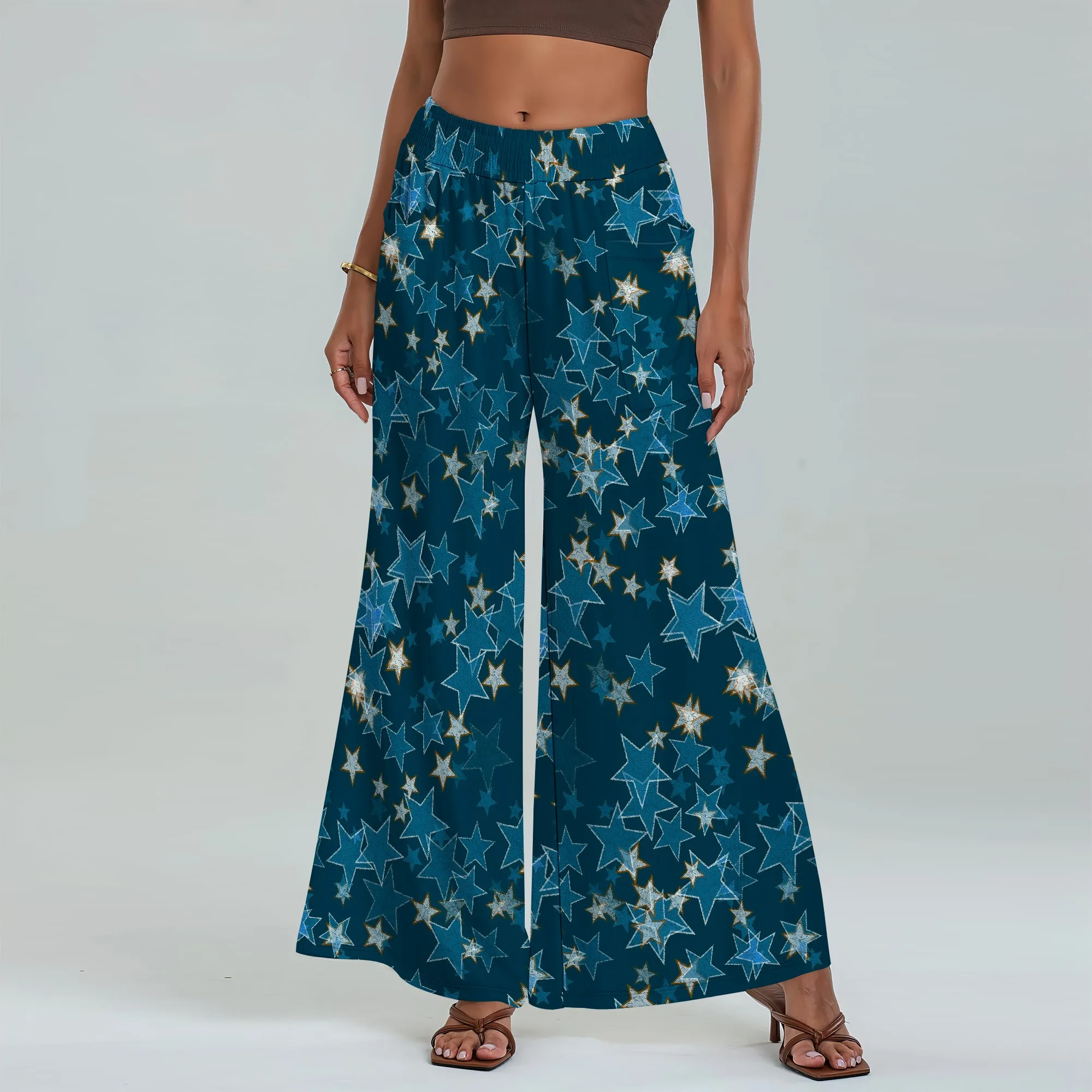 Women's Wide Leg Pants with Pockets All Seasons Casual Comfort Star Pattern for Vacation, Camping, Picnic
Women's Wide Leg Pants with Pockets All Seasons Casual Comfort Star Pattern for Vacation, Camping, Picnic