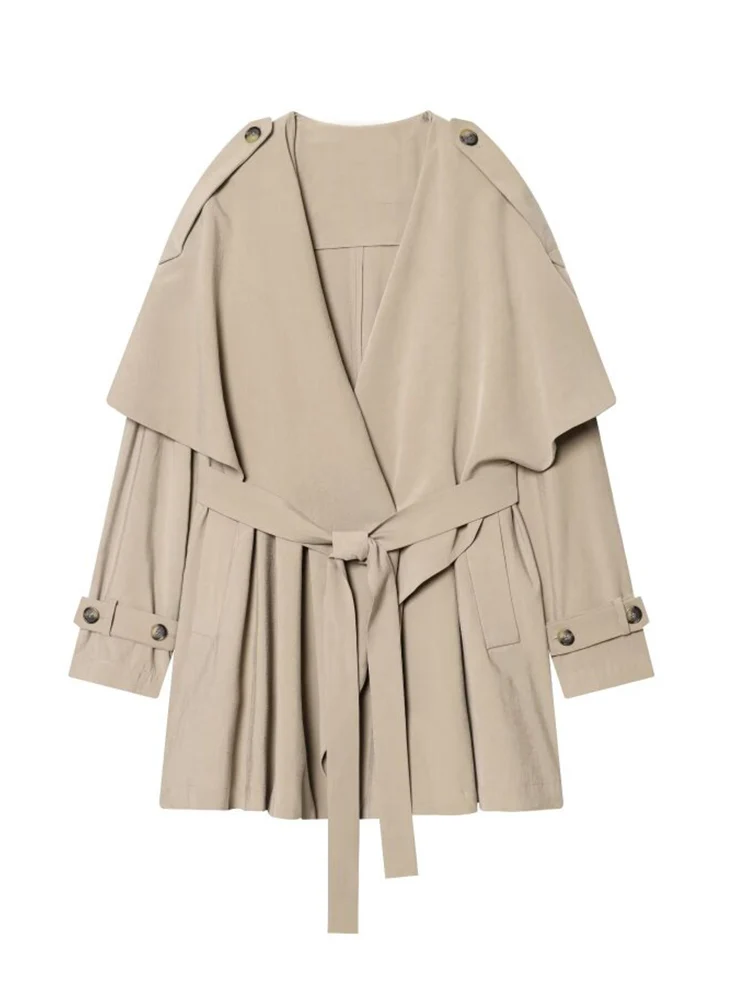 2026 Women Autumn Trench Coats Fashion Solid Loose Sashes Bow Long Sleeve Female Elegant Street Windbreaker Outerwear Clothing
2026 Women Autumn Trench Coats Fashion Solid Loose Sashes Bow Long Sleeve Female Elegant Street Windbreaker Outerwear Clothing