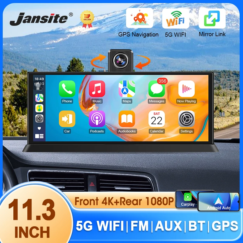 11.3 inch Car Multimedia Player 4K 360° Rotating Camera Wireless Carplay Android Auto Dash Cam Video Recorder Dashboard Car DVR
11.3 inch Car Multimedia Player 4K 360° Rotating Camera Wireless Carplay Android Auto Dash Cam Video Recorder Dashboard Car DVR