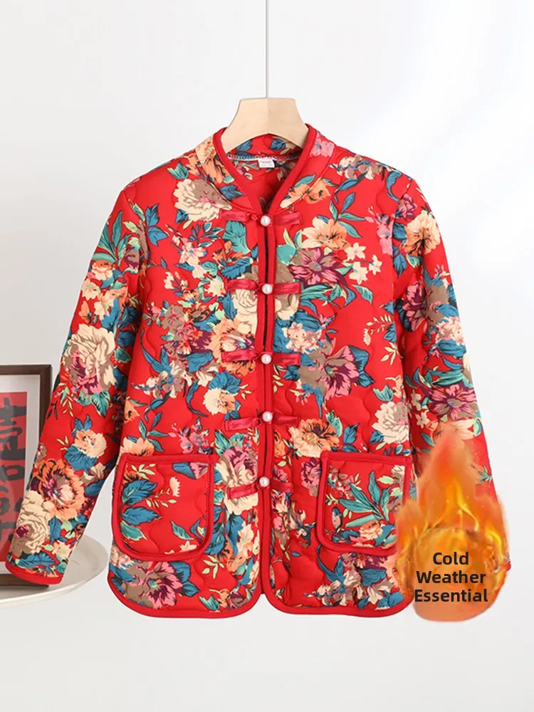 Женская зимняя винтажная хлопковая куртка с большим цветочным принтом, длинная теплая верхняя одежда с воротником-стойкой, пальто больших размеров на пуговицах
Женская зимняя винтажная хлопковая куртка с большим цветочным принтом, длинная теплая верхняя одежда с воротником-стойкой, пальто больших размеров на пуговицах