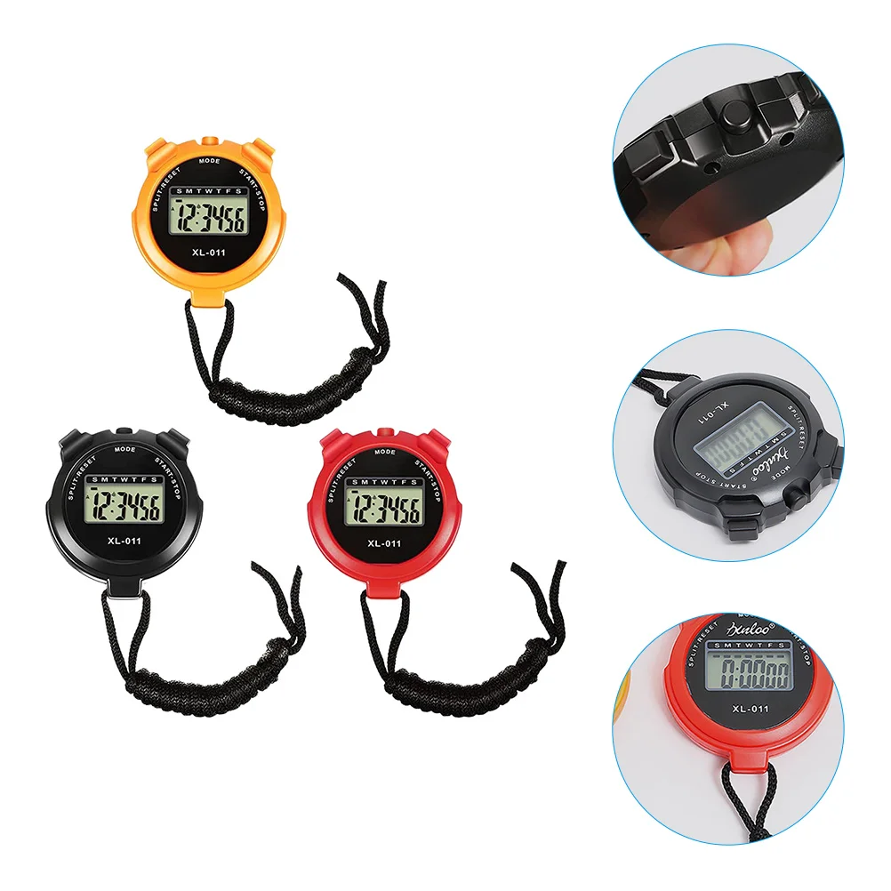 3pcs Digital Stopwatch Black ABS Colorful Timer Large Screen Durable Shockproof For Sports Cooking Exam Baking
3pcs Digital Stopwatch Black ABS Colorful Timer Large Screen Durable Shockproof For Sports Cooking Exam Baking