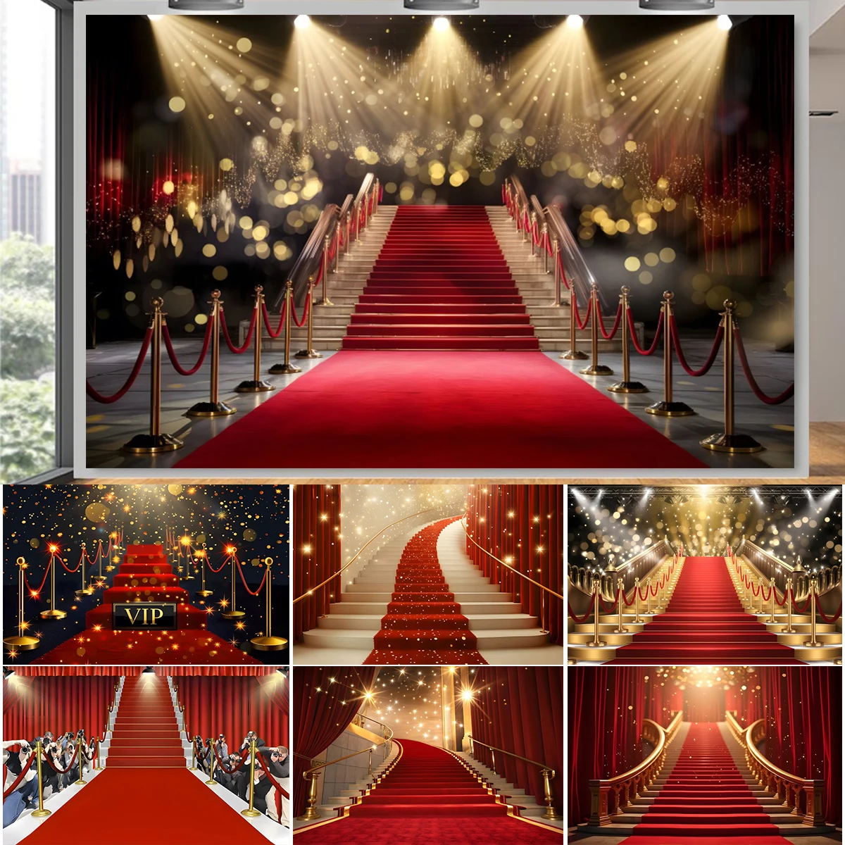 Red Carpet VIP Stairway Backdrop Hollywood Star Movie Night Cinema Film Event Ceremony Adult Birthday Photography Background
Red Carpet VIP Stairway Backdrop Hollywood Star Movie Night Cinema Film Event Ceremony Adult Birthday Photography Background
