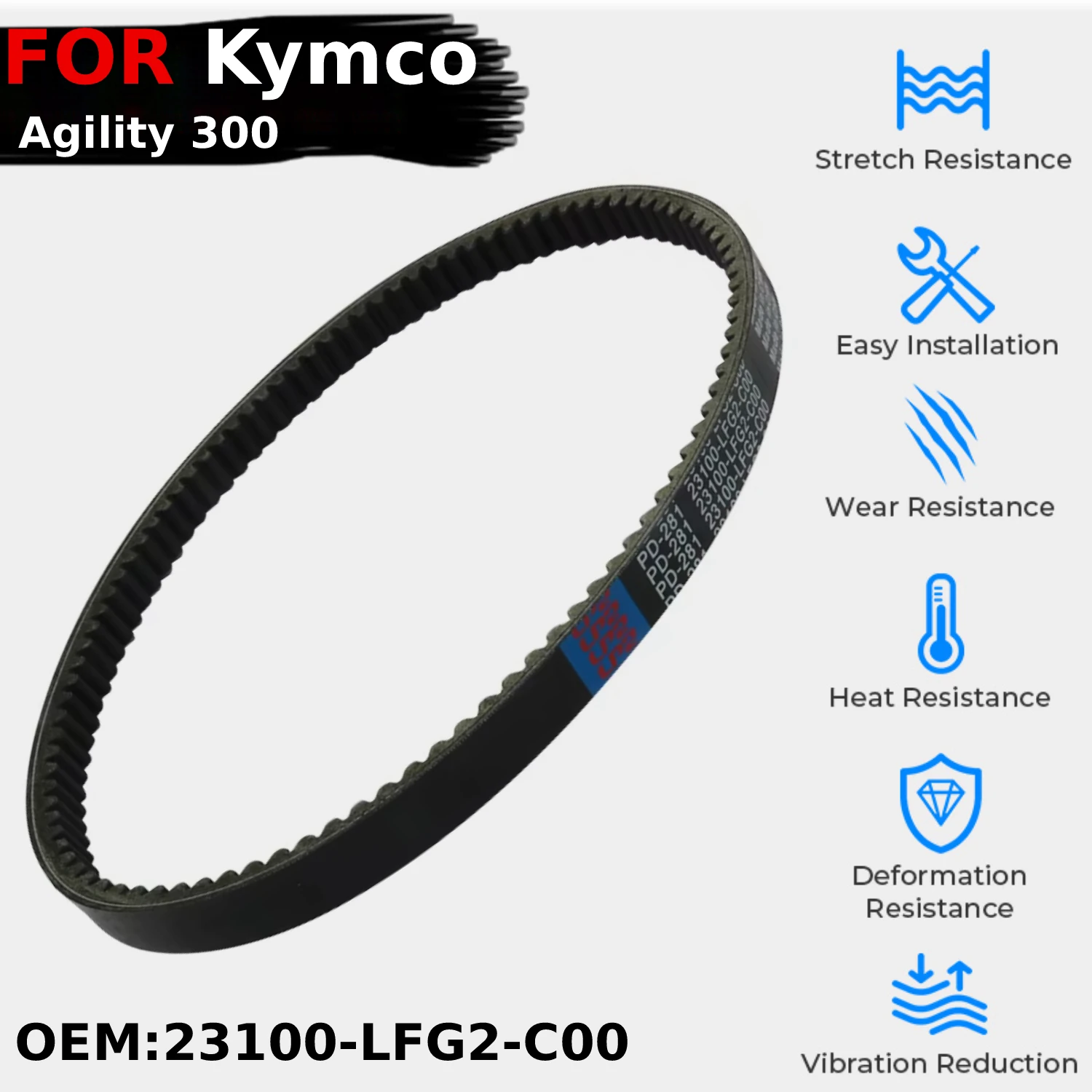 For Kymco Agility 300 2020 2021 2022 2023 2024 Years OEM:23100-LFG2-C00 Motorcycle Gearbox Clutch Drive Belt Driving Accessories
For Kymco Agility 300 2020 2021 2022 2023 2024 Years OEM:23100-LFG2-C00 Motorcycle Gearbox Clutch Drive Belt Driving Accessories