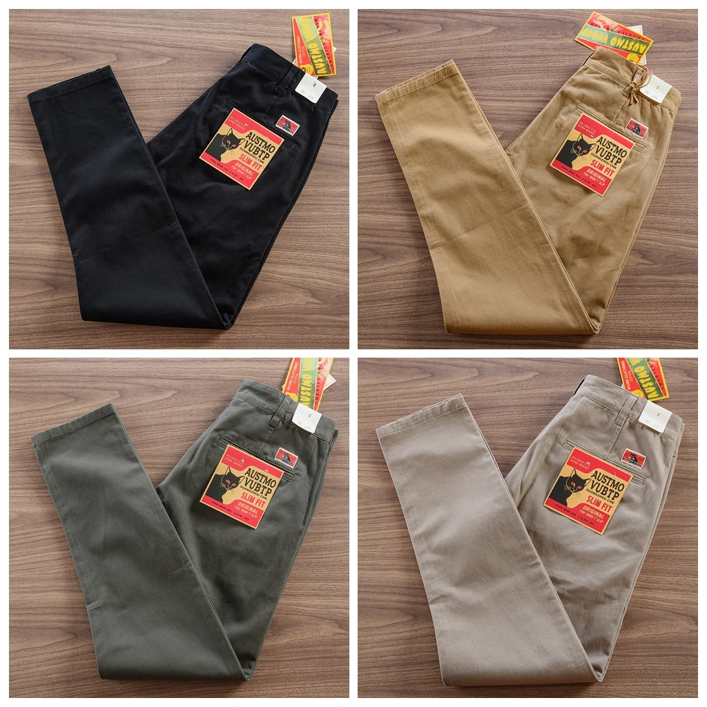 2025 Spring Autumn New American Retro Twill Woven Driving Pants Men's Simple 100% Cotton Washed Chino Straight Casual Trousers 36 Sc39a23bd94aa4bf9ae190605e2a4accae