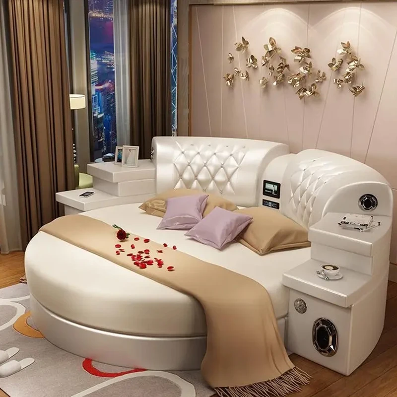 &Cheap Modern Smart Double Leather Luxury Bed King Size Massage Bedroom Furniture Multifunctional Round Bed With TV
&Cheap Modern Smart Double Leather Luxury Bed King Size Massage Bedroom Furniture Multifunctional Round Bed With TV