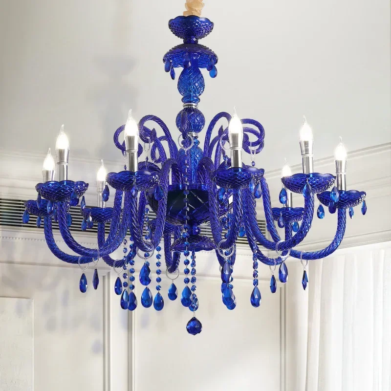 Modern Blue Color Crystal Chandelier Deco Pendant for Dining Room Lamp Household Light Clothing Store Bedroom Lighting Fixtures
Modern Blue Color Crystal Chandelier Deco Pendant for Dining Room Lamp Household Light Clothing Store Bedroom Lighting Fixtures
