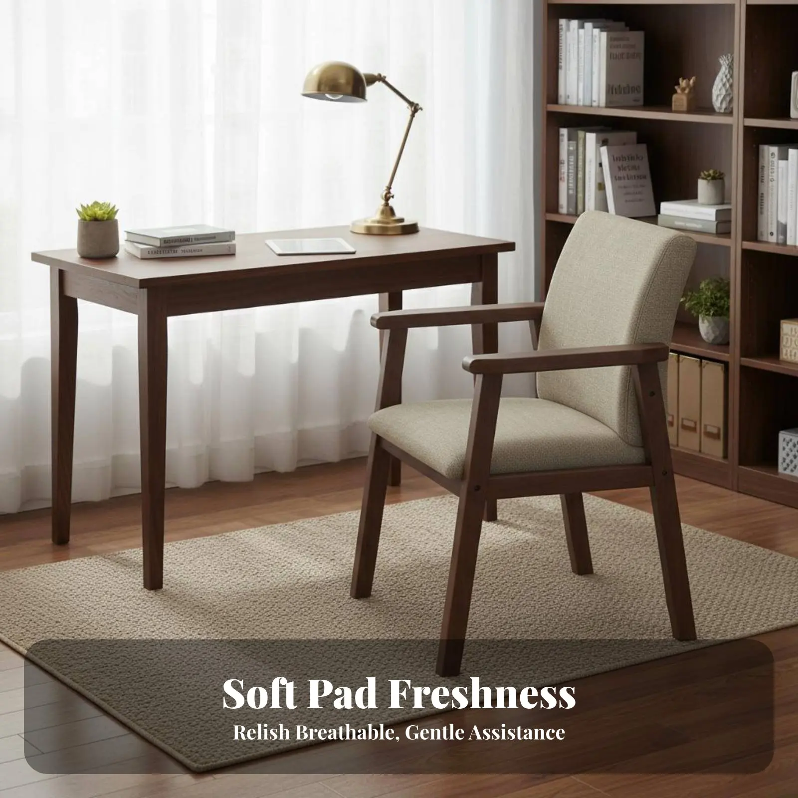 Upholstered Wooden Armchair Minimalist Design Upholstered Study Seat Ergonomic Design Sturdy Frame for Students, Study Room
Upholstered Wooden Armchair Minimalist Design Upholstered Study Seat Ergonomic Design Sturdy Frame for Students, Study Room