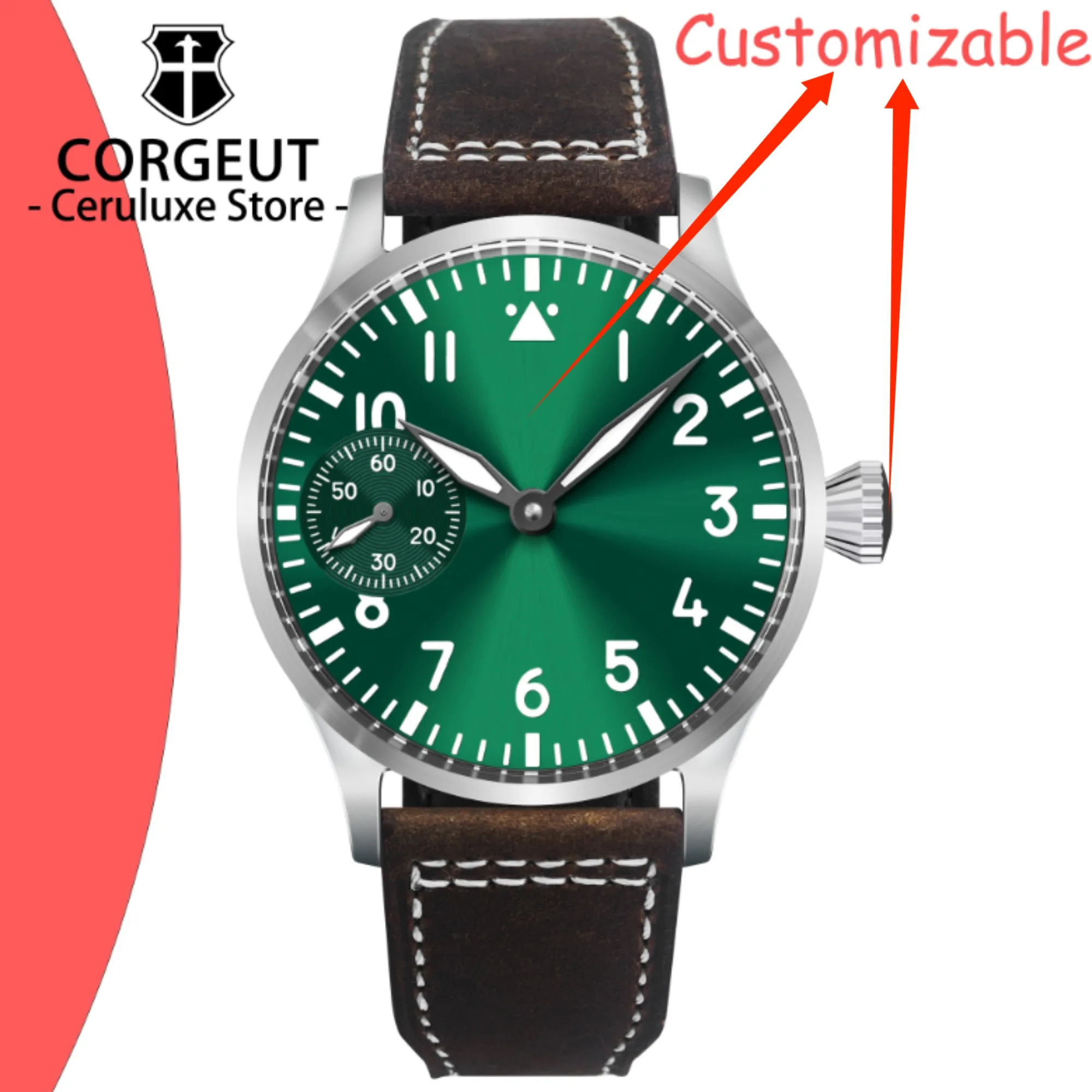 CUSTOM Logo 42mm Luminous Dial Sapphire Glass St Hand-Wound Movement 316L Steel Case 30M Water Resistant Luxury Men'S Watches
CUSTOM Logo 42mm Luminous Dial Sapphire Glass St Hand-Wound Movement 316L Steel Case 30M Water Resistant Luxury Men'S Watches