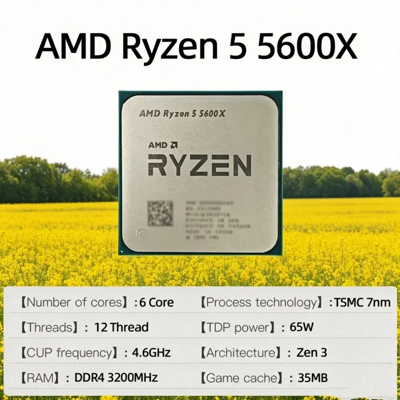 Superlative-Power Unrestrained AMD Gaming Desktop CPU Ryzen 5 5600X R5 5600X 6-Core 12-Thread 4.6GHz Socket AM4 Without Package
Superlative-Power Unrestrained AMD Gaming Desktop CPU Ryzen 5 5600X R5 5600X 6-Core 12-Thread 4.6GHz Socket AM4 Without Package