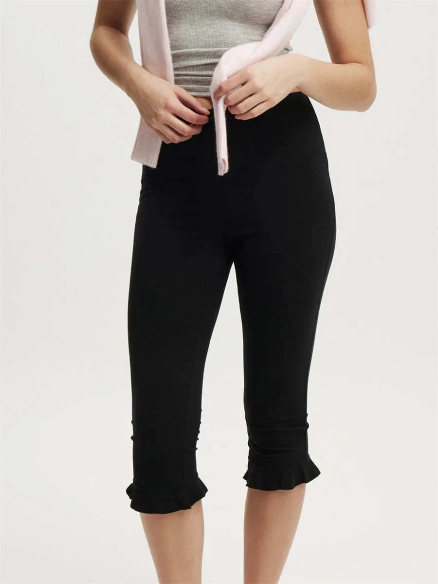 New Womens Capris Flared Pants Bow Tie Solid Color Elastic Tight Slim Fit Casual Fashion Comfortable Cropped Pants S-XL
New Womens Capris Flared Pants Bow Tie Solid Color Elastic Tight Slim Fit Casual Fashion Comfortable Cropped Pants S-XL