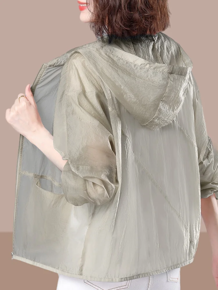 Женская летняя новинка 2026: Модный свободный кардиган с капюшоном из ледяного шелка, защита от УФ-излучения, короткая верхняя одежда, солнцезащитная одежда
Женская летняя новинка 2026: Модный свободный кардиган с капюшоном из ледяного шелка, защита от УФ-излучения, короткая верхняя одежда, солнцезащитная одежда