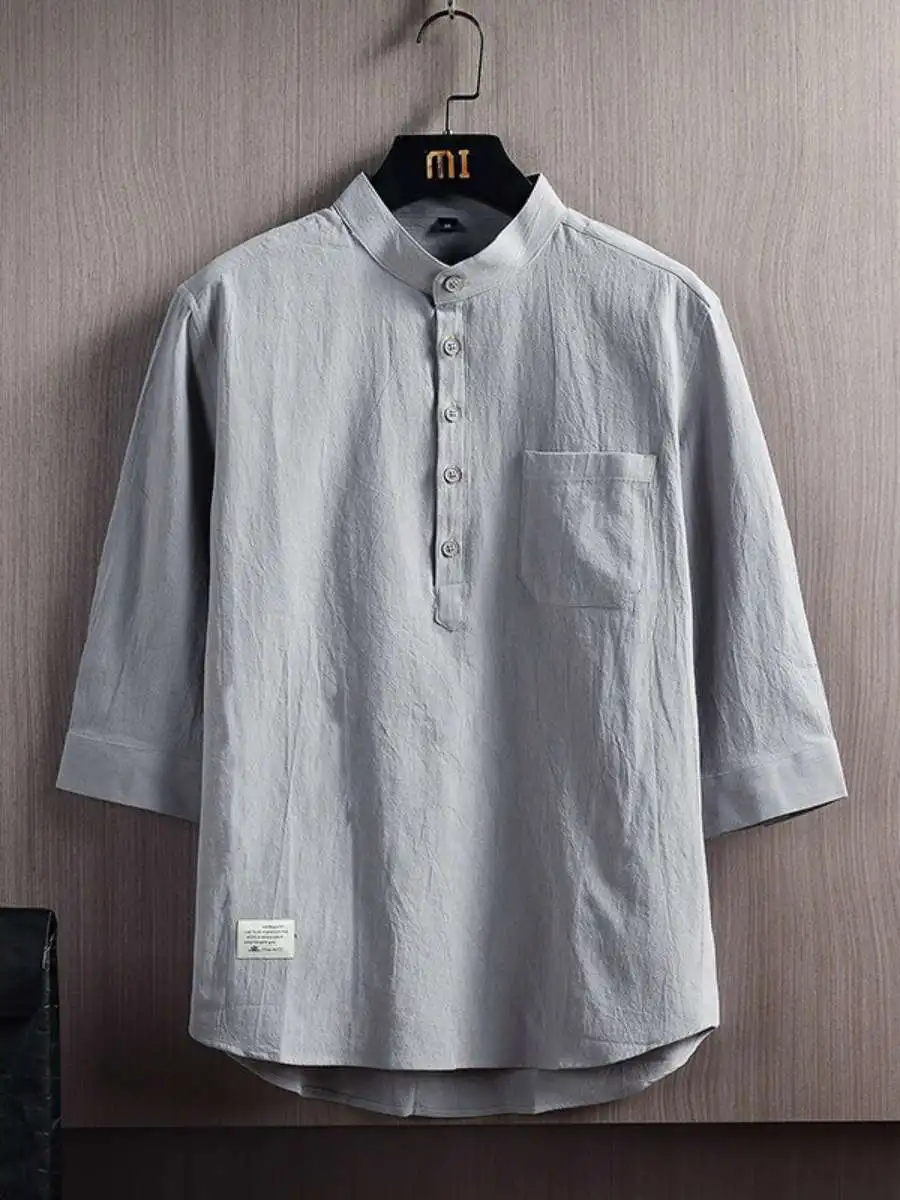 Loose Linen Style Men's Shirt Summer Short Sleeve Long Sleeve Casual Fashion Japanese Style Seven Sleeve Long Sleeve Shirt
Loose Linen Style Men's Shirt Summer Short Sleeve Long Sleeve Casual Fashion Japanese Style Seven Sleeve Long Sleeve Shirt