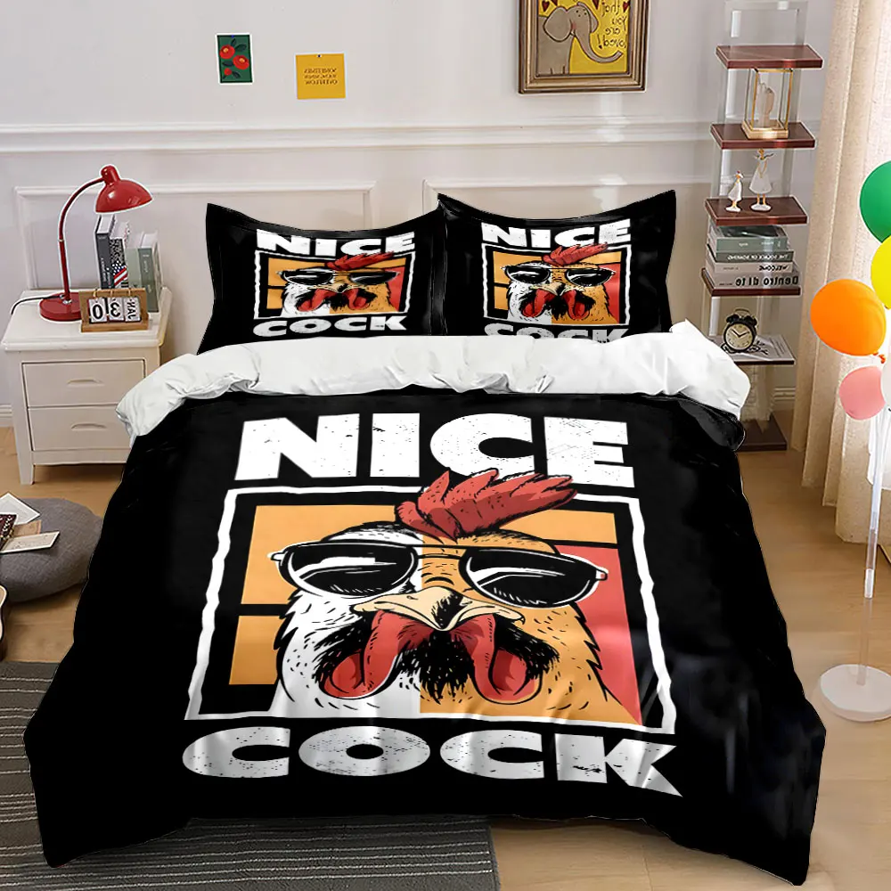 Cool rooster with sunglasses Pattern Duvet Cover Set Digital Print Colorful Polyester Bedding with Zipper Closur for kids gifts
Cool rooster with sunglasses Pattern Duvet Cover Set Digital Print Colorful Polyester Bedding with Zipper Closur for kids gifts