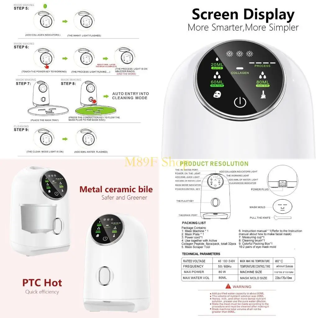 M89F for Facial Mask Machine Collagen Fruit Vegetable DIY Automatic for Facial Care M
M89F for Facial Mask Machine Collagen Fruit Vegetable DIY Automatic for Facial Care M