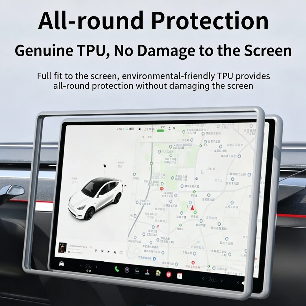 TPU Car Screen Protector Frame for Tesla Model 3/Y 2021-2023 Anti-Collision Scratch Resistant Soft Silicone Protective Cover
TPU Car Screen Protector Frame for Tesla Model 3/Y 2021-2023 Anti-Collision Scratch Resistant Soft Silicone Protective Cover