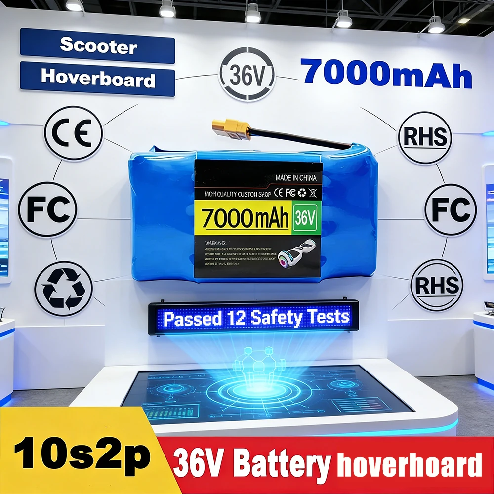 36V 10S2P 18650 7000mAh Rechargeable Lithium-ion Battery, for Electric Self-balancing Scooter,HoverBoard and Unicycle
36V 10S2P 18650 7000mAh Rechargeable Lithium-ion Battery, for Electric Self-balancing Scooter,HoverBoard and Unicycle