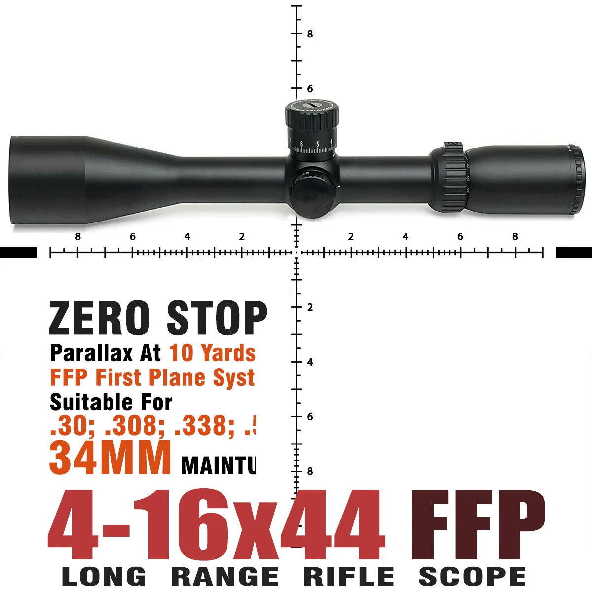 Long Range Optics Scope, 4-16x50, FFP- First Focal Plane, Hunting Mil Riflescope 30mm
Long Range Optics Scope, 4-16x50, FFP- First Focal Plane, Hunting Mil Riflescope 30mm