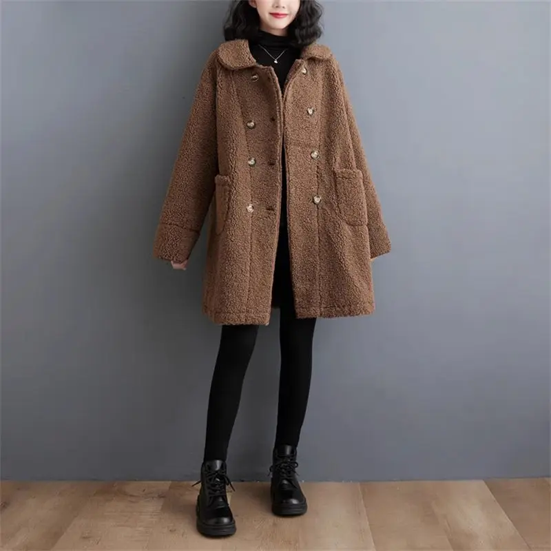 Double Breasted Autumn And Winter Oversized Women's Lapel Lamb Wool Jacket Cardigan Warmth Medium Length Slim Fit Coat Z4296
Double Breasted Autumn And Winter Oversized Women's Lapel Lamb Wool Jacket Cardigan Warmth Medium Length Slim Fit Coat Z4296