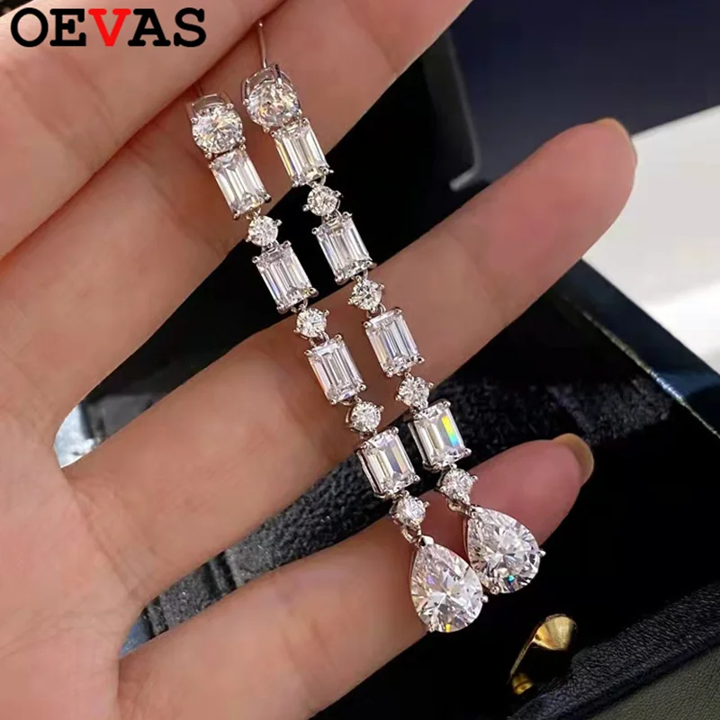 OEVAS GRA Certified 6.8cttw Full Moissanite Drop Earrings for Women S925 Silver Lab Diamonds Engagement Fine Jewelry Gift
OEVAS GRA Certified 6.8cttw Full Moissanite Drop Earrings for Women S925 Silver Lab Diamonds Engagement Fine Jewelry Gift