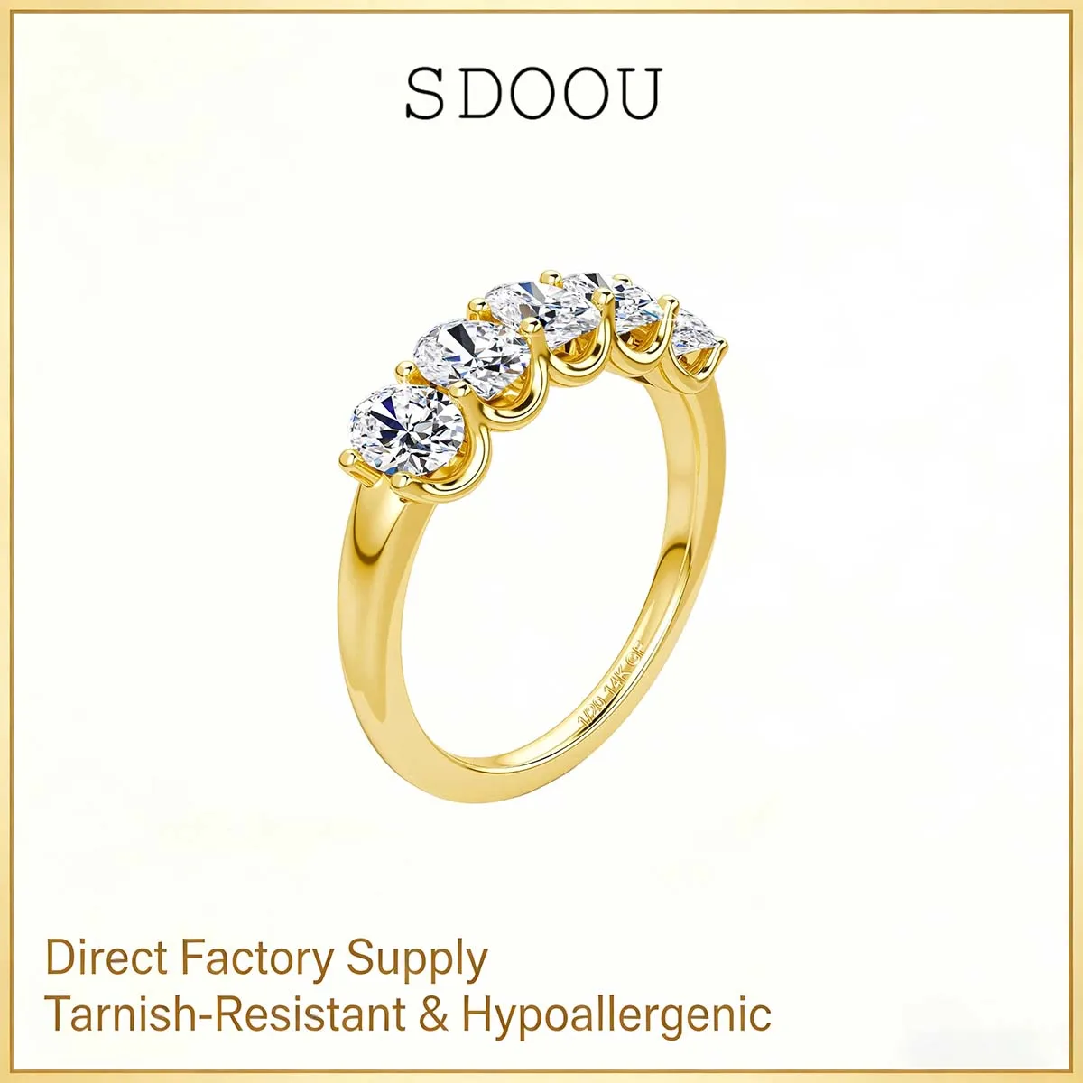 SDOOU 14K Gold Filled 0.5CT Oval Moissanite Ring 5-Stone D VVS with GRA Certified Casual Engagement Fine Jewelry Gift for Women
SDOOU 14K Gold Filled 0.5CT Oval Moissanite Ring 5-Stone D VVS with GRA Certified Casual Engagement Fine Jewelry Gift for Women