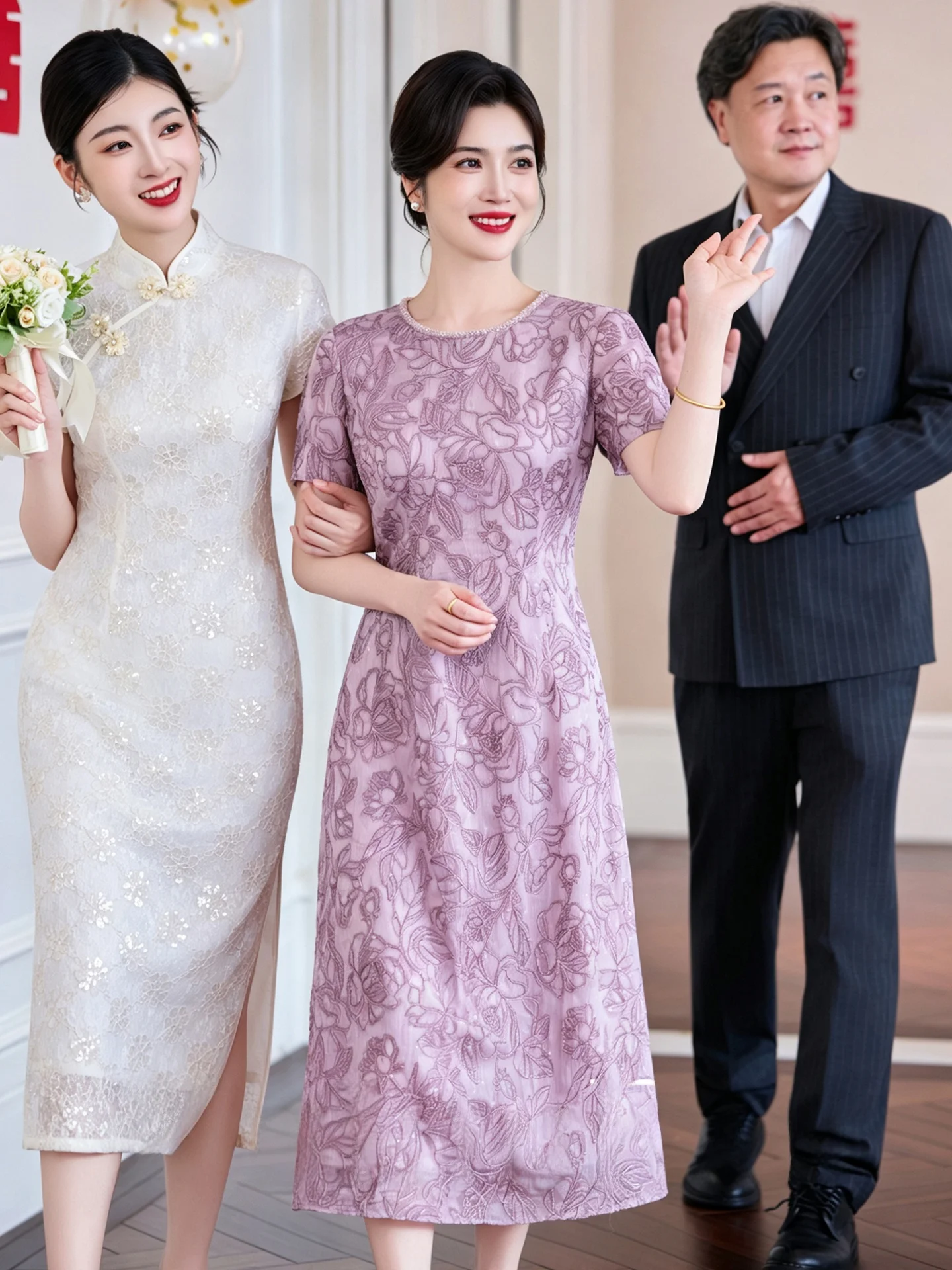 Vibrant Purple Midlife Mom Traditional Chinese Style Dress Two-Piece Set for Wedding Banquet And College Entrance Celebration
Vibrant Purple Midlife Mom Traditional Chinese Style Dress Two-Piece Set for Wedding Banquet And College Entrance Celebration