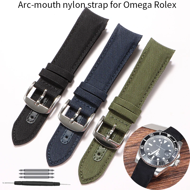 20 22 мм нейлоновый ремешок для часов с дугообразным ртом для Omega SEAMASTER 300 Rolex Submariner, сменные браслеты, спортивный браслет на открытом воздухе
20 22 мм нейлоновый ремешок для часов с дугообразным ртом для Omega SEAMASTER 300 Rolex Submariner, сменные браслеты, спортивный браслет на открытом воздухе