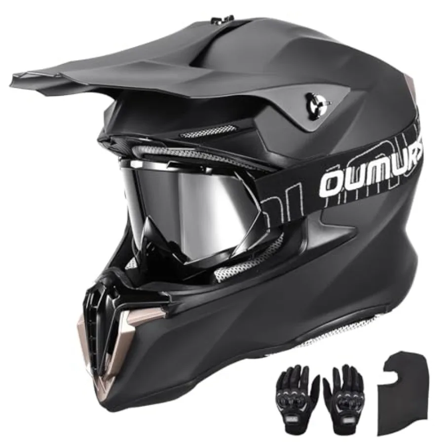 Off-road motocross helmet for unisex adults: ABS shell, matte black finish, integrated sun visor, ventilation system, and inclu
Off-road motocross helmet for unisex adults: ABS shell, matte black finish, integrated sun visor, ventilation system, and inclu