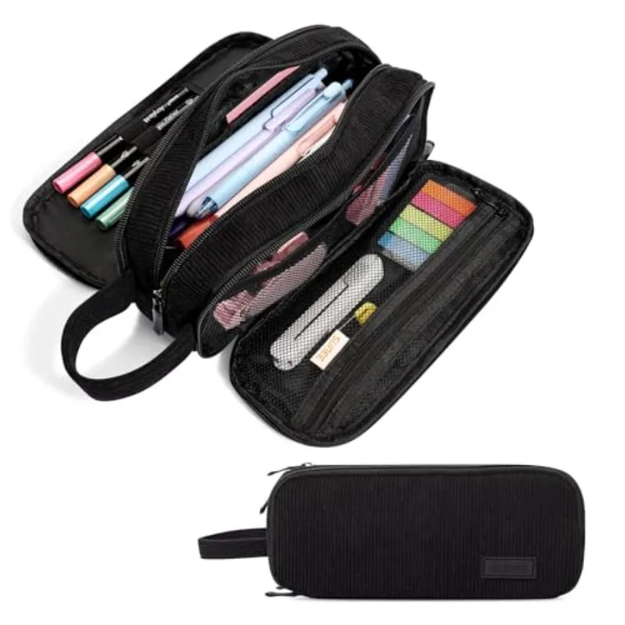 Large Capacity Pencil Case with 3 Compartment, Extra Big Pencil Pouch, Pencil Bag with Zipper, Cute Stationery Organizer, Soft
Large Capacity Pencil Case with 3 Compartment, Extra Big Pencil Pouch, Pencil Bag with Zipper, Cute Stationery Organizer, Soft