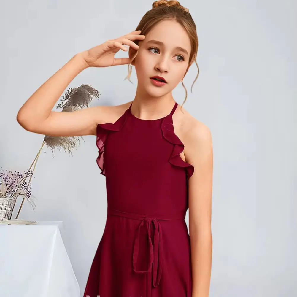 WWA Kids A-Line Halter Floor-Length Chiffon Junior Bridesmaid Dresses Burgundy Charming Flower Girl Dresses Party Wedding Kids
WWA Kids A-Line Halter Floor-Length Chiffon Junior Bridesmaid Dresses Burgundy Charming Flower Girl Dresses Party Wedding Kids