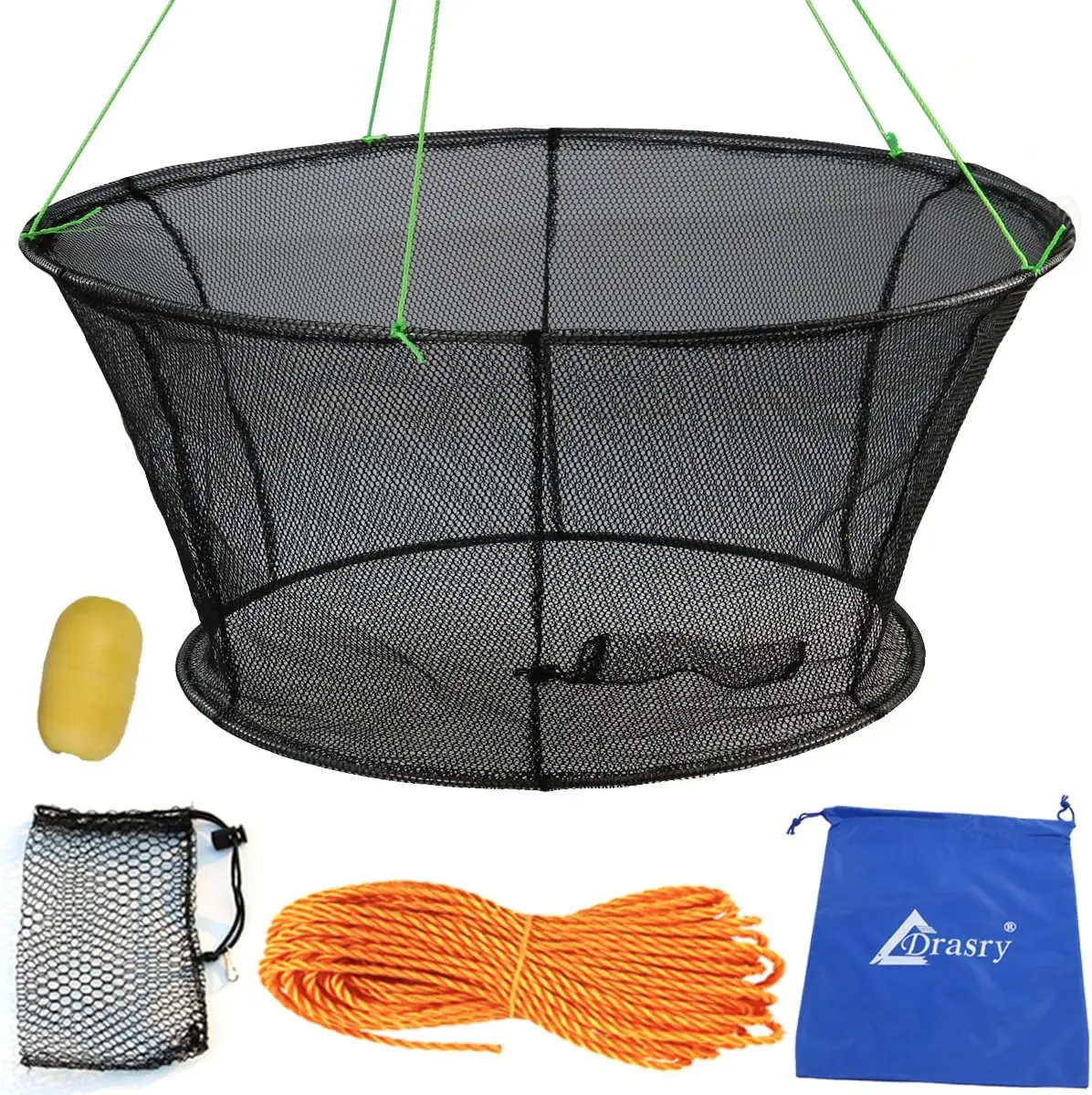Foldable Fishing Net Trap for Crayfish, Crab, Shrimp, Minnow, Bait - Collapsible Cast Net with Bait Bag
Foldable Fishing Net Trap for Crayfish, Crab, Shrimp, Minnow, Bait - Collapsible Cast Net with Bait Bag