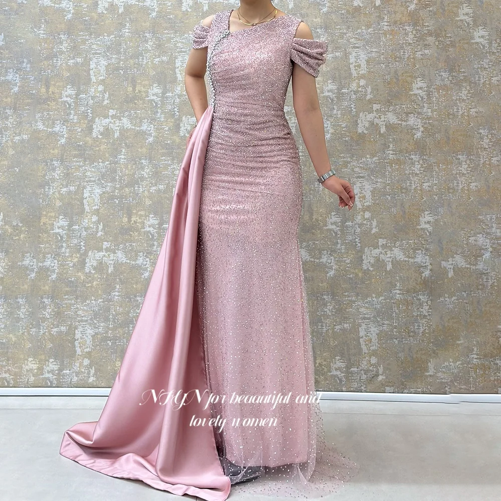 NFYN Off Shoulder Formal Gown Mermaid Prom Dresses Glitter Princess Side Train Evening Dresses حزب فساتين Customized
NFYN Off Shoulder Formal Gown Mermaid Prom Dresses Glitter Princess Side Train Evening Dresses حزب فساتين Customized