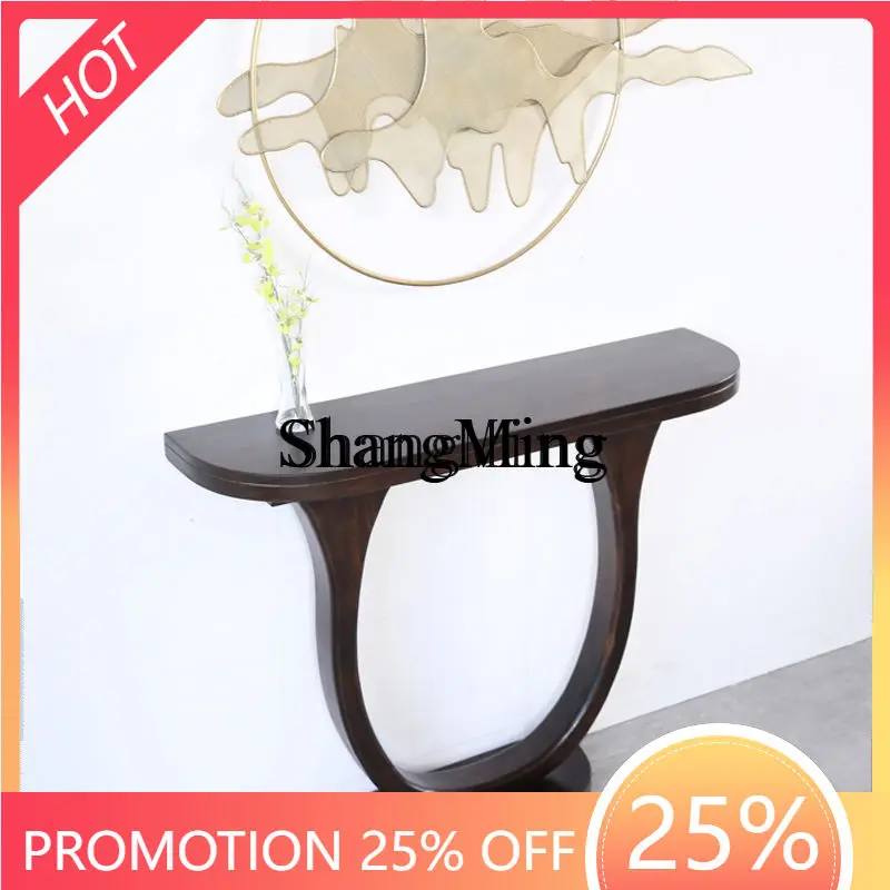 FG Chinese style home against the wall log entrance table ultra-narrow solid wood strip case aisle end view table
FG Chinese style home against the wall log entrance table ultra-narrow solid wood strip case aisle end view table